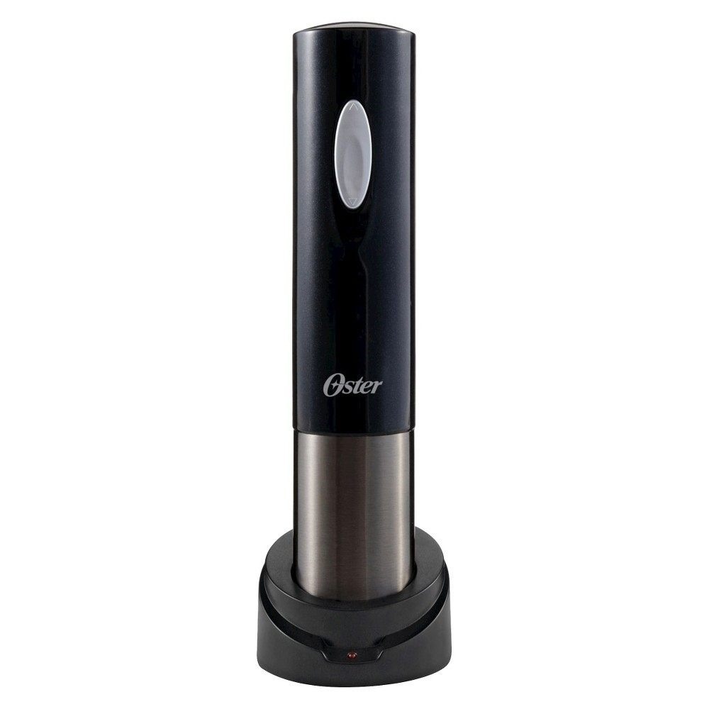 Oster Electric Wine Bottle Opener Unisex OS Black Metallic Cordless Rechargeable